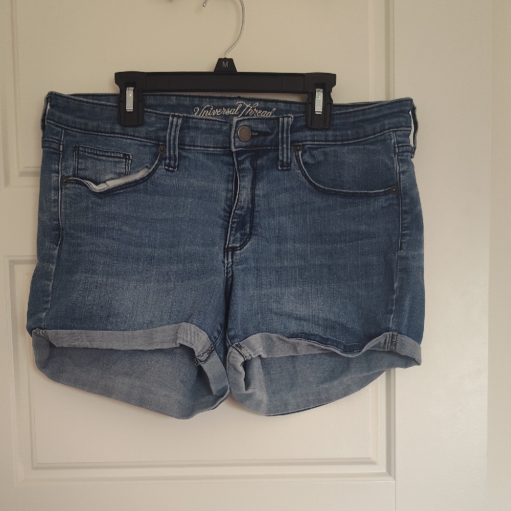 Universal Thread Medium Blue Rolled Cuff Denim Shorts